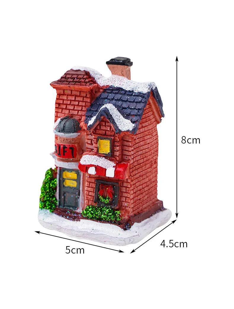 New year Decoration LED Night Light Christmas Luminous House Sculpture Ornament