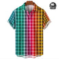 Rainbow Pride Print Men's Short Sleeve Casual Shirt