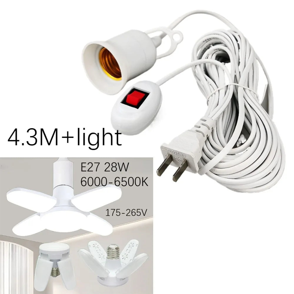 E27 LED Lamp Base with Switch – Universal Screw Socket Adapter for DIY Lighting