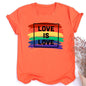 Love Is Love Print Women's T-shirt Pride Rainbow Print