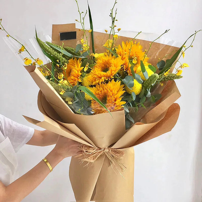 10M Brown Kraft paper eco-friendly packaging paper, Degradable Friendly Paper Packaging Materials Bouquet Gift Box Craft Paper