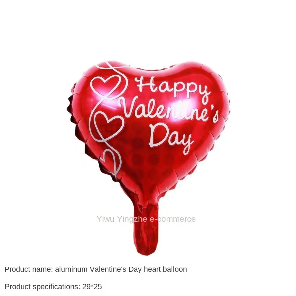 New 10 Inch Round Love Shape English Aluminum Film Balloon New Year's Birthday Valentine's Day Party Wedding Room Decoration