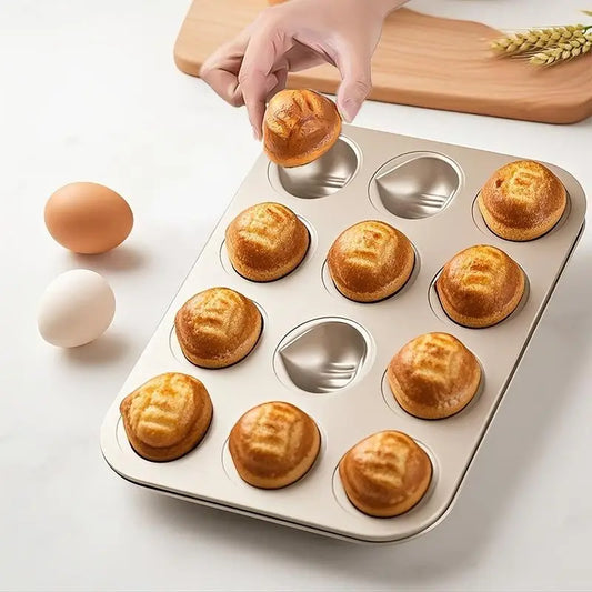 6/9‑Cavity Chestnut‑Shape Carbon Steel Cake Mold