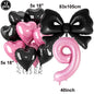 Giant Black Pink Bow Balloon Coquette Birthday Party Decorations Bowknot Balloon for Girls Baby Shower Bridal Wedding Supplies