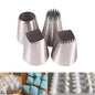 4‑Piece Large Piping Nozzle Set – Stainless Steel Icing Tips for Cakes & Desserts