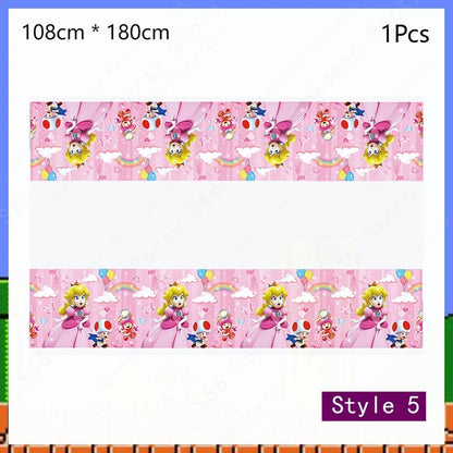 Super Mario Bros Birthday Decoration Party Supplies Disposable Tableware Baby Shower Paper Cup Tablecloth Plate Napkin Bag Kit