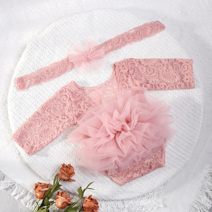 Newborn Baby Tutu Dress: Lace Girl Princess Romper, Perfect for Photoshoots