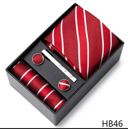Men's  Tie Pocket Squares Necktie Box Set