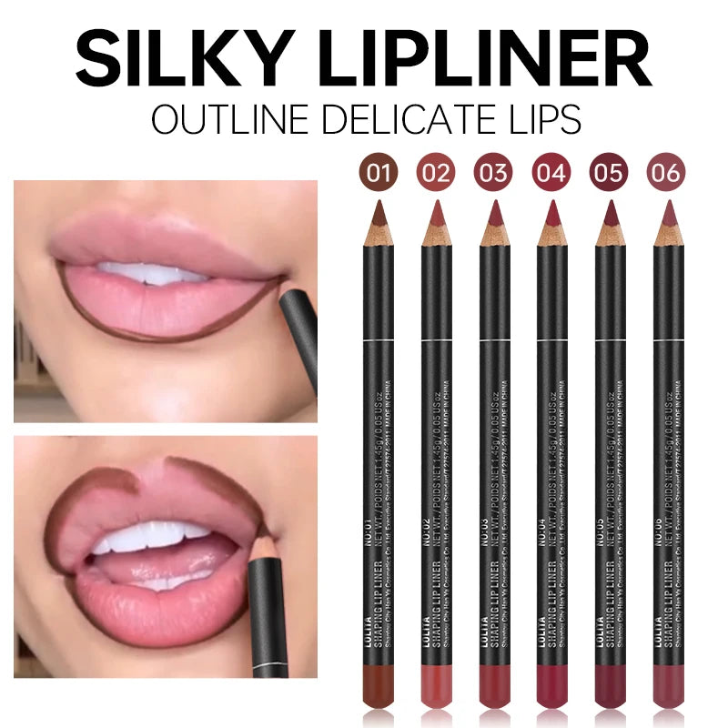 6 pack long lasting smudge proof lip liner