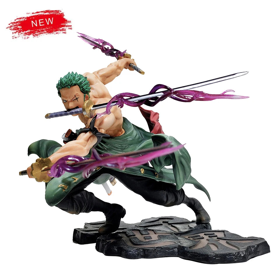 Hot One Piece 10cm Anime Figure GK Roronoa Zoro Three-blade Sa-maximum Manga Anime Statue Action Figure Collection Model Kid Toy