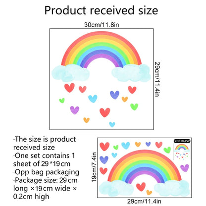 Cartoon Rainbow Luminous Wall Stickers Glow In The Dark Cloud Heart DIY Wall Decal For Baby Kids Room Nursery Home Decorations