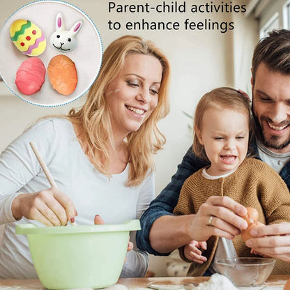 Easter Silicone Molds Chocolate Mold Food Grade Non-Stick Egg Molds Bunny Silicone Molds for Baking Jelly Cake Making Supplies