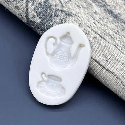 Tea Party Silicone Mold Sugarcraft Chocolate Cupcake Baking Mold Fondant Cake Decorating Tools