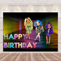 Cartoon Rainbow Doll High School Theme Background Birthday Party Decoration Supplies Disposable Cup Cutlery Balloon Baby Gift