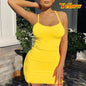 Women's Spaghetti Strap Mini Sexy Bodycon Dress