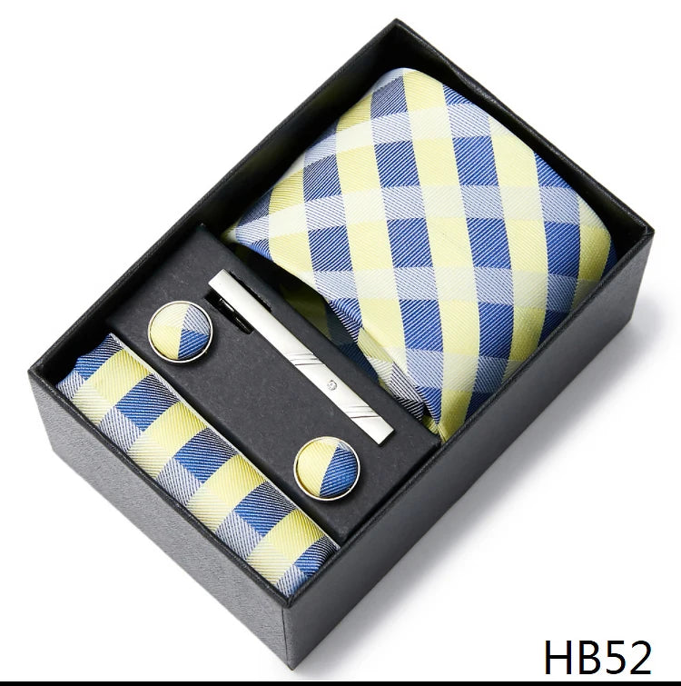 Men's  Tie Pocket Squares Necktie Box Set