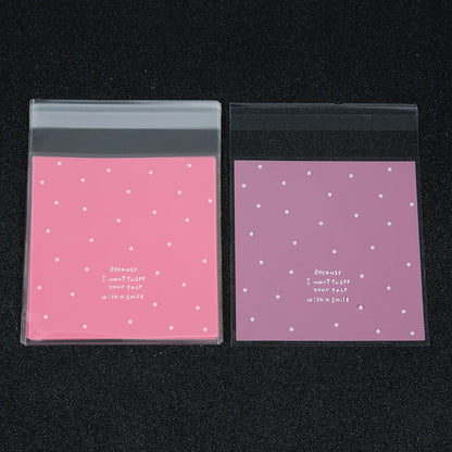 100pcs Transparent Self-adhesive Candy Gift Bags Little Dots Bread Toast Cookies Baking Packaging Bag Birthday Party Supplies