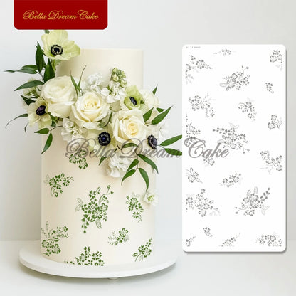 Various Flower Leaf Design Fondant Cake Stencil DIY Royal Cream Border Mold PET Drawing Template Cake Decorating Tools Bakeware