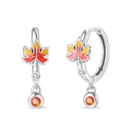 925 Sterling Silver Maple Leaf Stud Earrings for Women Girl Ear Studs Fine Jewelry Fashion Luxury Anniversary