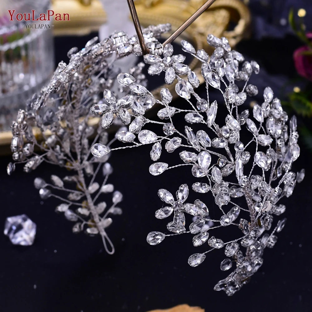 Luxury Bridal Rhinestone Headband: Elegant Wedding Tiara and Pageant Hairpiece