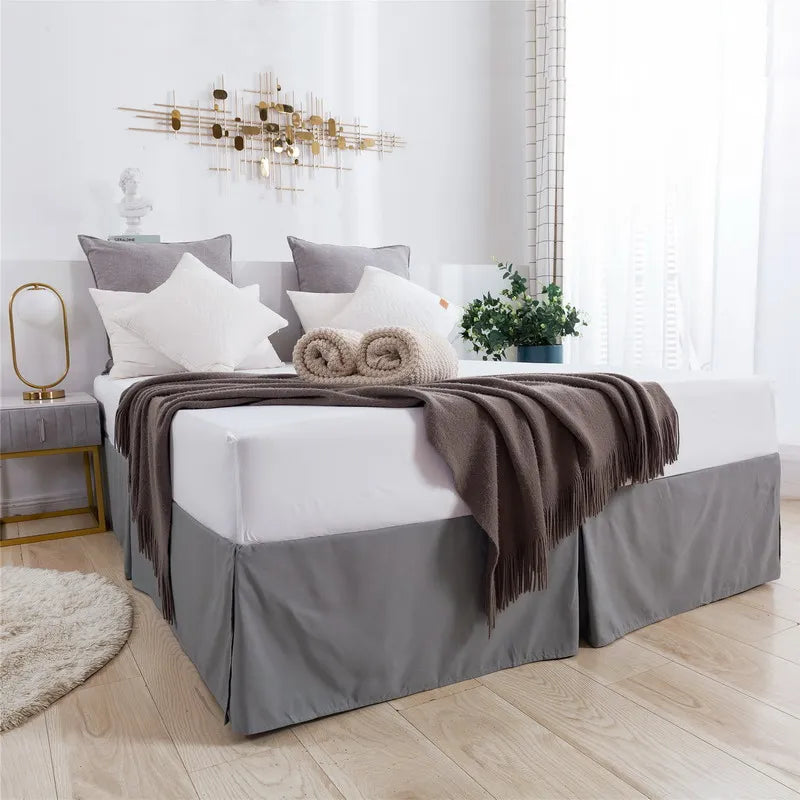 Solid Brushed Bed Skirt Standard Size for Twin Full Queen King Bedroom Beds Cover Non-slip Mattress Cover Bedsheet/ Bedspread