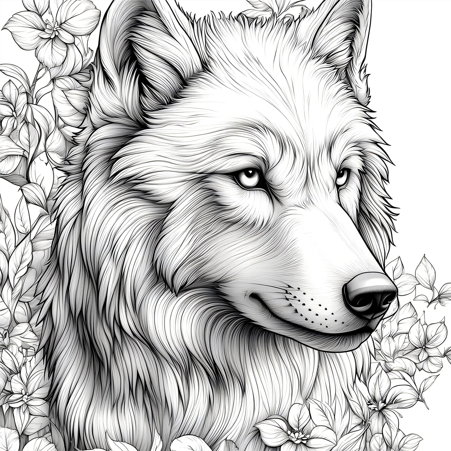 Wolf Pack Colouring Book for Adults - 20 Pages of Detailed Prairie Wolves, Therapeutic Art Therapy Coloring Book