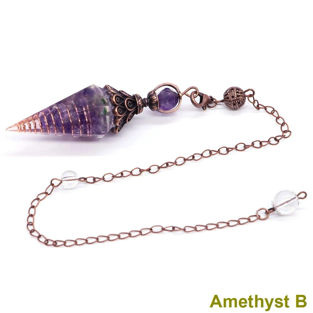 Crystal Healing Stone Quartz Pendulums Spiritual Hexagonal Pointed Resin Witchcraft Supplies Balancing Accessories Divination