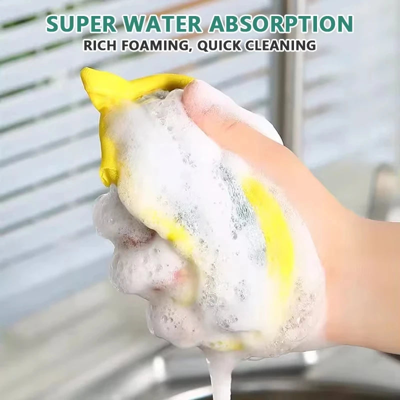 Dishwashing Sponge Non-stick Oil Dish Washing Magic Sponges Scouring Pads Kitchen Cleaning Tool Reusable Double Sided Dish Cloth
