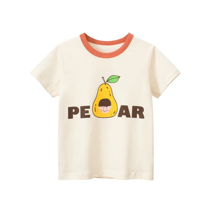 Short Sleeve Children Girl T-shirts Printed 2-8 Years Cotton Toddler Girl Tops Kids Baby Girl Tees Clothes