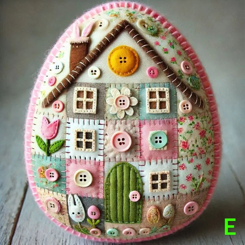 Patchwork Felt Easter Egg House DIY Kit Flower Spring Festival Party DIY Kids Gift 2026 Happy Easter Day Home Decor