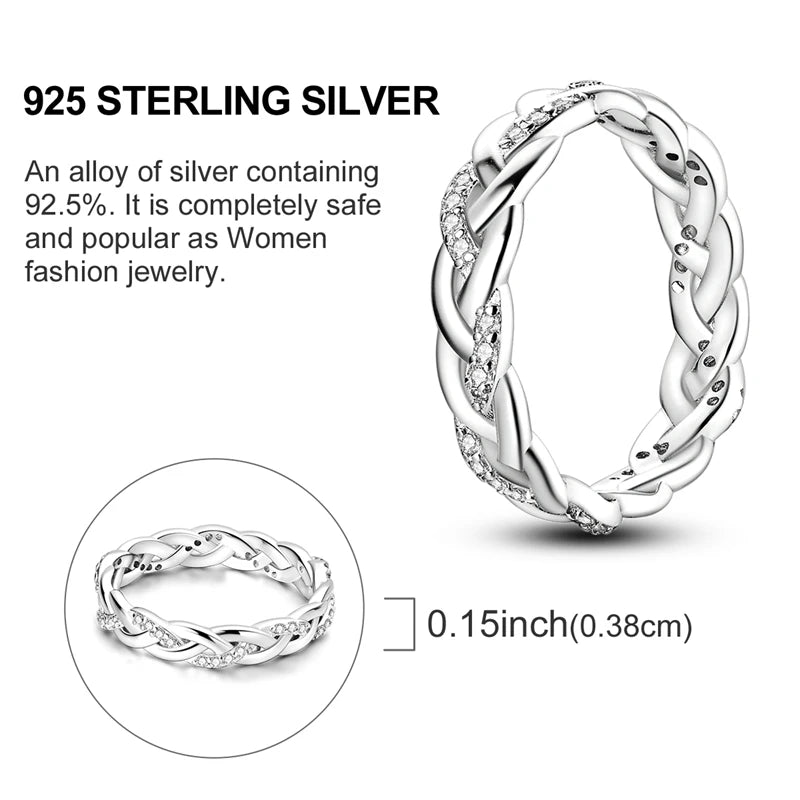 Rings Original 925 Sterling Silver Rings Simple Zircon Heart Ring For Wedding Valentine's Day Women Ring Jewelry Gift