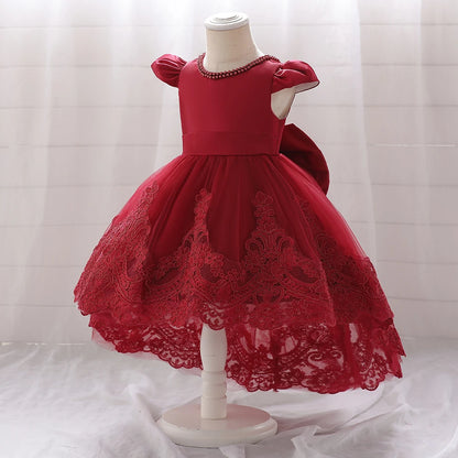 Toddler Girl Evening Party Princess Dress Baby Big Bow Tutu Gown Kids Birthday Wedding Ceremony Costume Gala Clothes Vestidos
