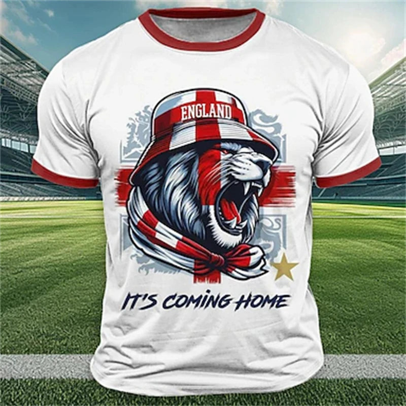 Men’s Retro Flag Skull T‑Shirt – 3D Print Short Sleeve Casual Summer Tee