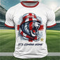 Men’s Retro Flag Skull T‑Shirt – 3D Print Short Sleeve Casual Summer Tee