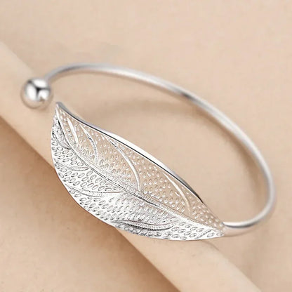925 Sterling Silver Full-blown Flowers Bracelet For Women Original Texture Adjustable Solid Bracelets Light Luxury Party Jewelry