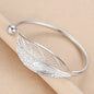 925 Sterling Silver Full-blown Flowers Bracelet For Women Original Texture Adjustable Solid Bracelets Light Luxury Party Jewelry