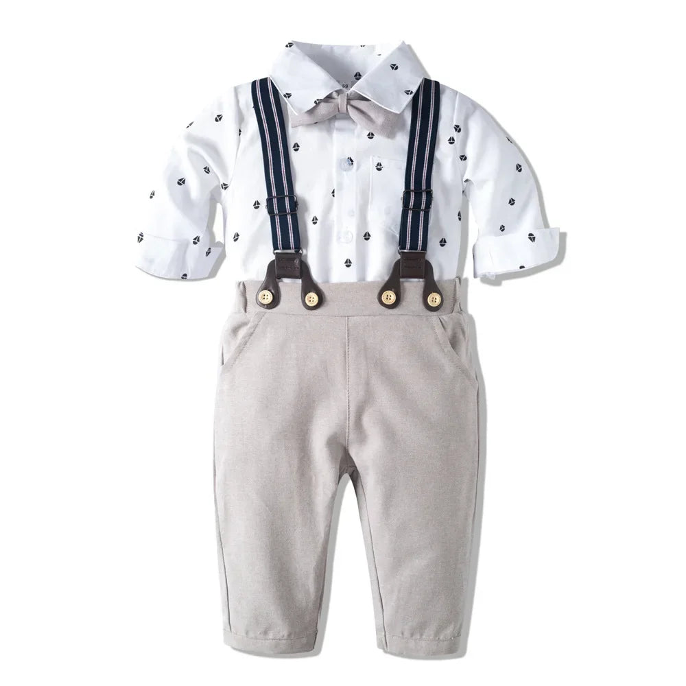 Kids Boys Formal Party Outfits Clothes Set Wedding Birthday Toddler Boy Gentleman Handsome Children Elegant Suit 1 2 3 4 5 Years