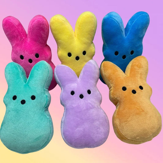 6PCS 20CM Easter Peeps Bunny Plush Toys Cartoon Soft Stuffed Animal Rabbit Toy Cute Home Decoration Kawaii Peluche Bunny Gifts