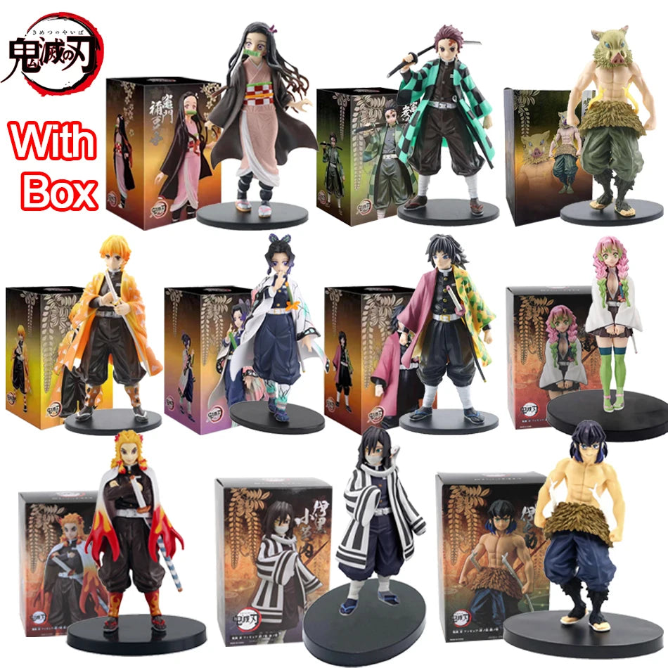 Anime Figure Kamado Tanjirou Nezuko Demon Slayer Figure Action Figures PVC Model Toys Zenitsu Figurine Inosuke Kimetsu No Yaiba