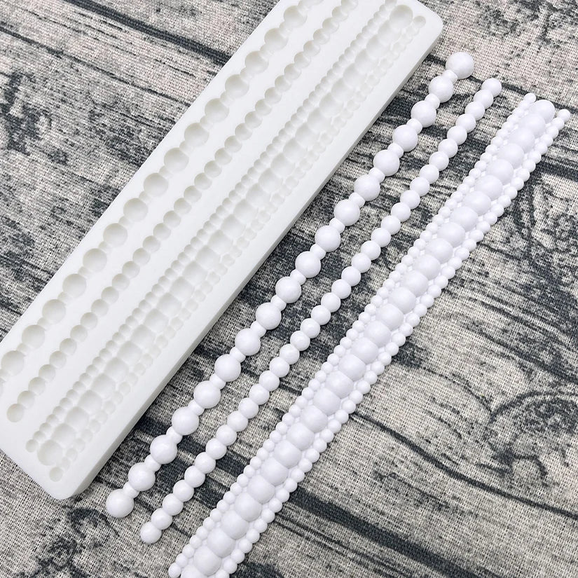 Pearl Rope Wave Flower Gemstone Shape Cake Side Lace Silicone Sugarcraft Mold Fondant Cake Decorating Tools