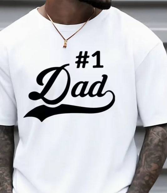 #1 Dad Pattern Print Tee – Lightweight Crew Neck Shirt