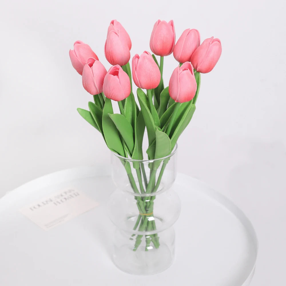 5/10Pcs Artificial Tulip Flowers Bouquets Indoor Home Room Decor Garden Wedding Decoration Party Table Vase Ornament Fake Flower