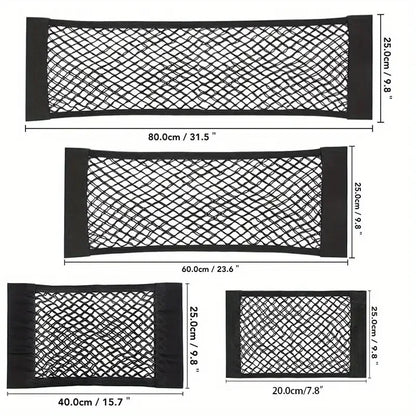 1pc Universal Car Storage Bag Double Mesh Trunk Storage Net, Car Built-in Storage Bag, Car Fire Extinguisher Fixed Net Organizer