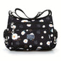 Floral Print Crossbody Bag, Trendy Nylon Shoulder Bag, Women's Multi Layer Messenger Bag For Travel