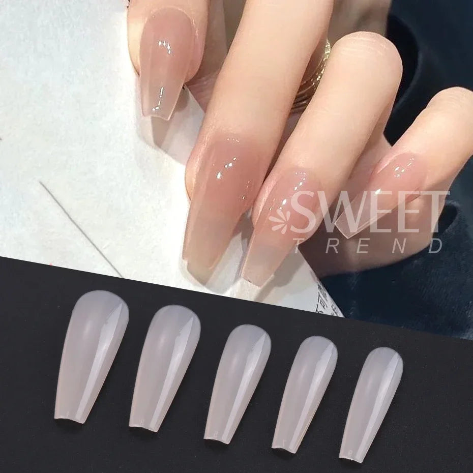 100pcs Nude Pink False Nail Press On Acrylic Nails