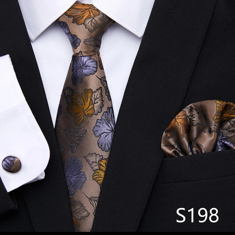 Tie Pocket Squares Cufflink Necktie Set