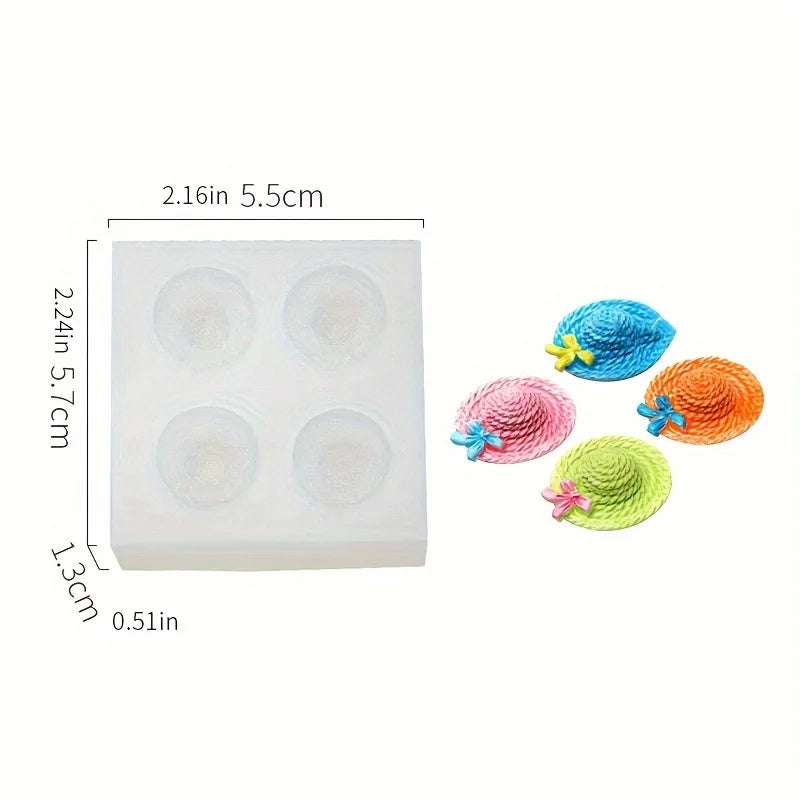 1 piece, four straw hat cake silicone mold chocolate baking tool biscuit jelly pudding baking tool
