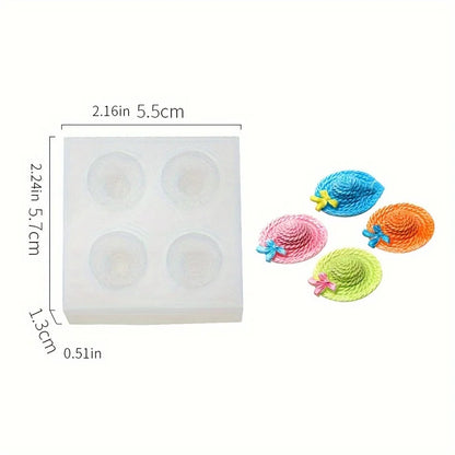 1 piece, four straw hat cake silicone mold chocolate baking tool biscuit jelly pudding baking tool