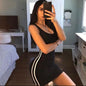 Women's Casual Sheath Spaghetti Strap Sleeveless Sexy Stretch Slim Dress