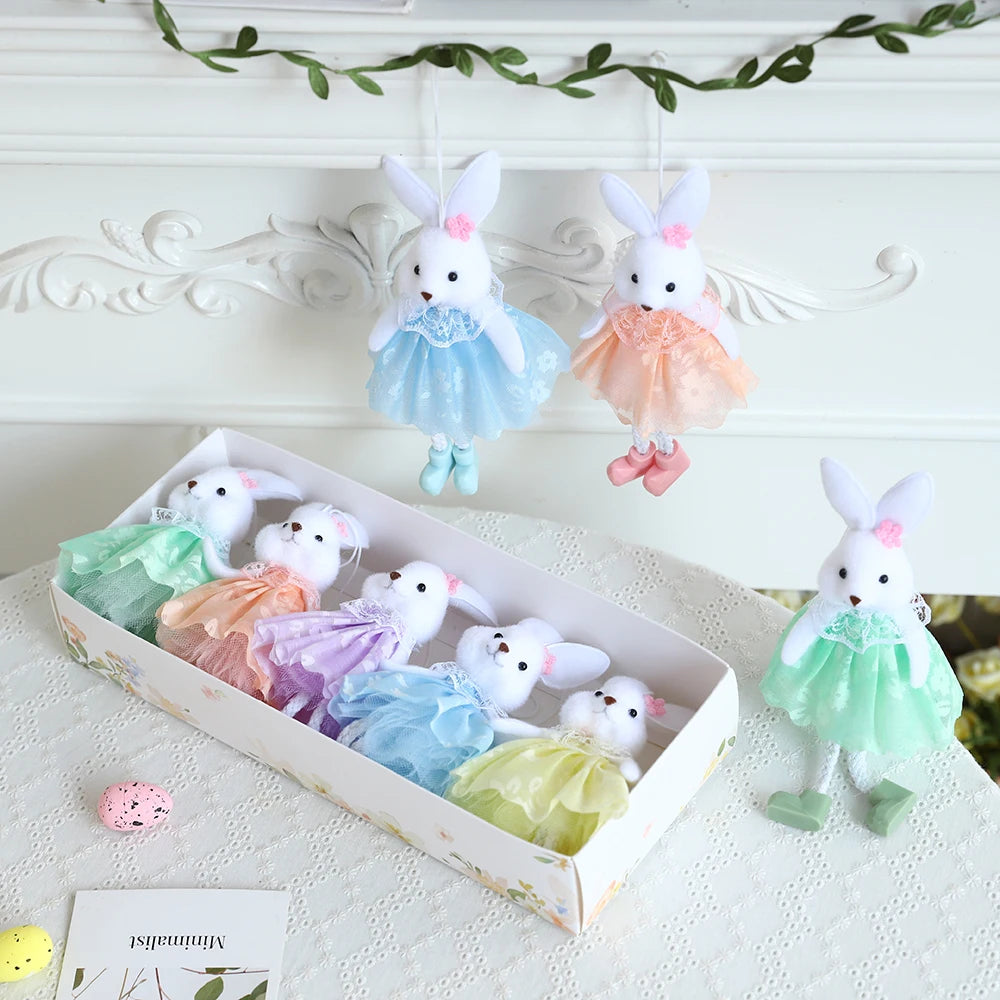 1pc Easter Flower Fairy Decoration Cute Rabbit Hanging Pendant Spring Easter Party Decor Birthday Baby Shower Supplies Kids Gift